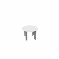 SAFRA Round Coffee Table Silver Legs 600mm Dia White top