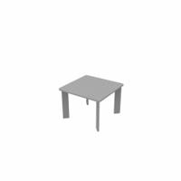 SAFRA Square Coffee Table Silver Legs 600x600mm Grey top