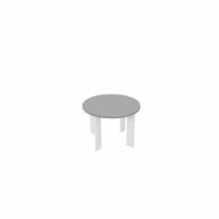 SAFRA Round Coffee Table White Legs 600mm Dia Grey top
