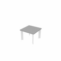 SAFRA Square Coffee Table White Legs 600x600mm Grey top