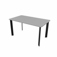SAFRA Rectangular Table Black Legs 1400x800mm Grey top