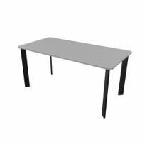 SAFRA Rectangular Table Black Legs 1600x800mm Grey top