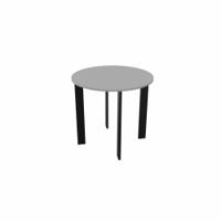 SAFRA Round Table Black Legs 800mm Dia Grey top