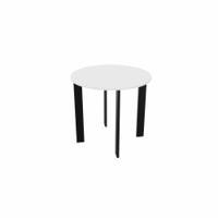 SAFRA Round Table Black Legs 800mm Dia White top