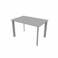 SAFRA Rectangular Table Silver Legs 1200x800mm Grey top