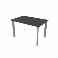 SAFRA Rectangular Table Silver Legs 1200x800mm Black top