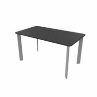 SAFRA Rectangular Table Silver Legs 1400x800mm Black top