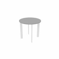 SAFRA Round Table White Legs 800mm Dia Grey top