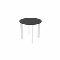 SAFRA Round Table White Legs 800mm Dia Black top