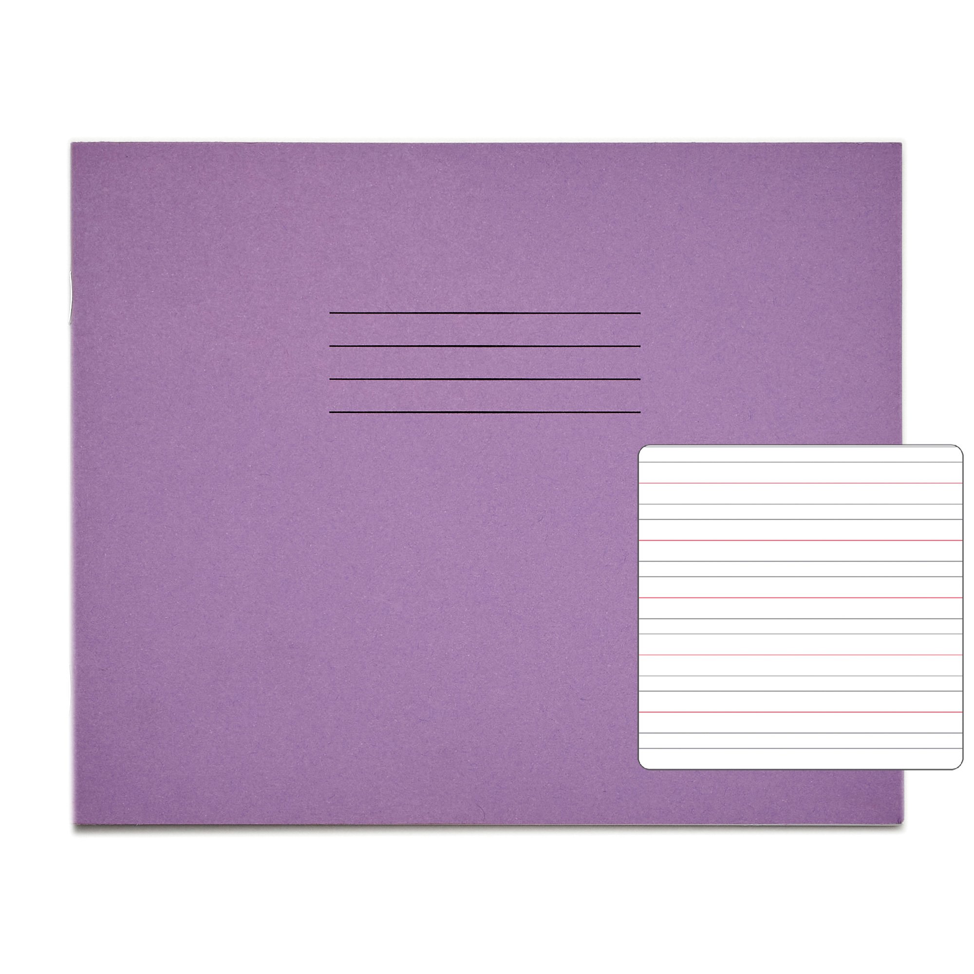 RHINO 6.5 x 8 Handwriting Book 32 Pages / 16 Leaf Purple Narrow-Ruled 4mm Lines Centred on 15mm Lines