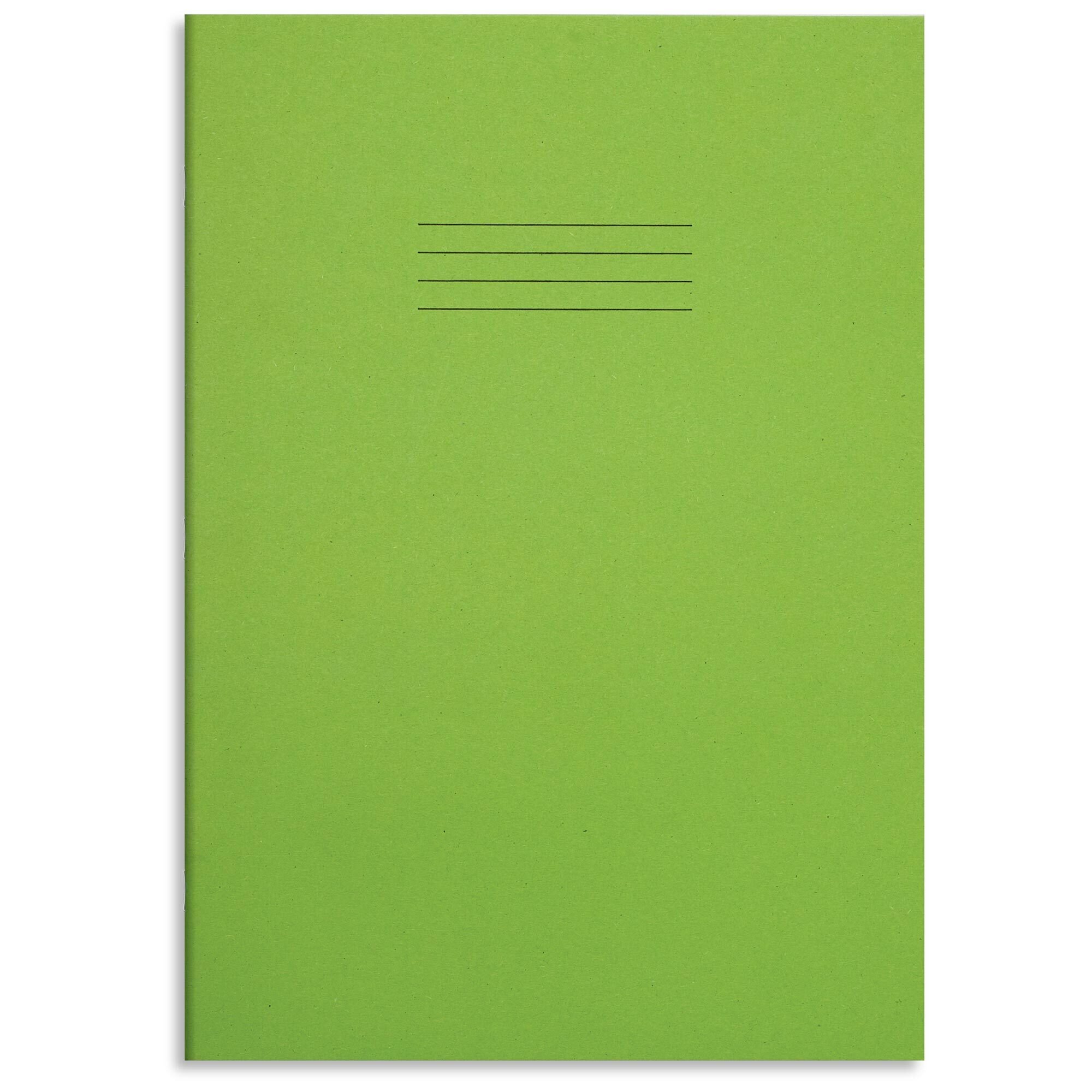 RHINO A4 Tinted Exercise Book 80 Pages / 40 Leaf Dark Green with Cream Paper 8mm lined with Margin