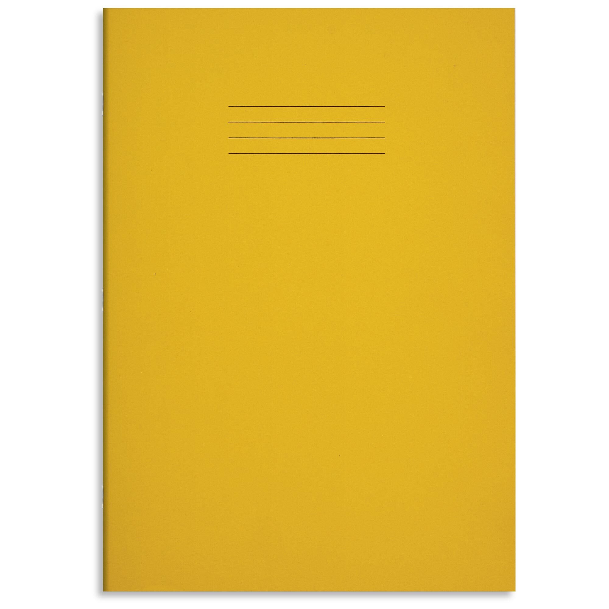 RHINO A4 Tinted Exercise Book 80 Pages / 40 Leaf Yellow with Cream Paper 10mm Squared