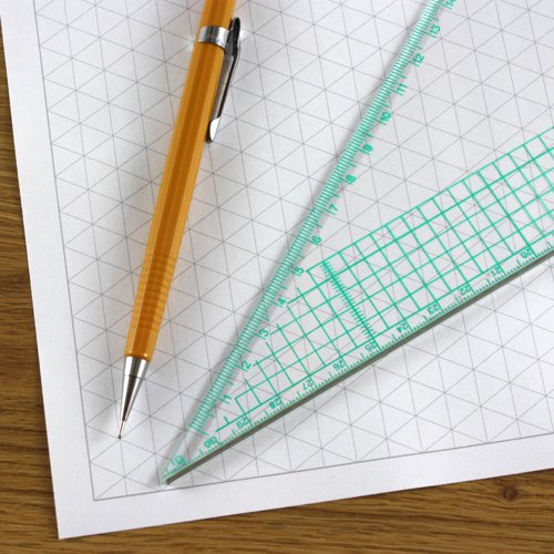 Leaf Graph A4 Isometric Graph Paper 10mm 1cm Triangles (30 leaf pack) Lines