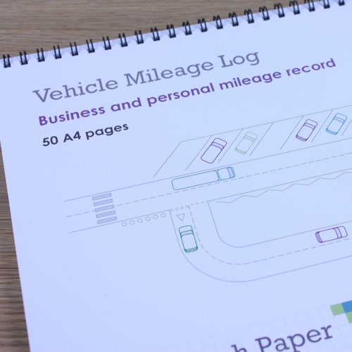 Leaf Graph A4 Vehicle Mileage Log Book Wirebound Book (50 pages)