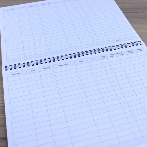 Leaf Graph A4 Vehicle Mileage Log Book Wirebound Book (50 pages)