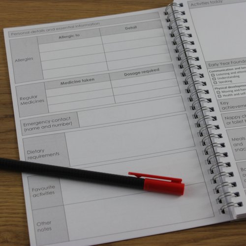 Leaf Graph A5 Childcare Daily Diary Wirebound Book EYFS (124 pages)