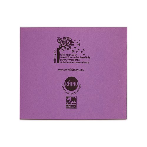 RHINO 138 x 165 Exercise Book 24 Pages / 12 Leaf Purple Plain
