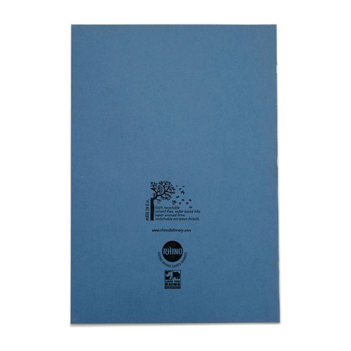 RHINO 13 x 9 A4+ Oversized Exercise Book 40 Pages / 20 Leaf Light Blue Top Half Plain and Bottom Half 12mm Lined