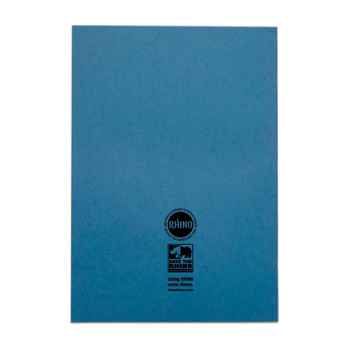 15308VC - Rhino 13 x 9 A4+ Oversized Exercise Book 40 Page 7mm Squared Light Blue (Pack 100) - VDU024-360-4