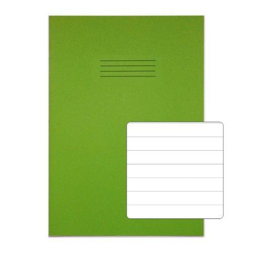 Rhino 13 x 9 A4+ Oversized Exercise Book 40 Page Ruled 12mm Light Green (Pack 100) - VDU024-220-4 Exercise Books & Paper 15266VC