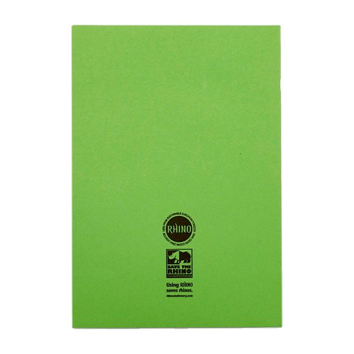 Rhino 13 x 9 A4+ Oversized Exercise Book 40 Page Ruled 12mm Light Green (Pack 100) - VDU024-220-4 15266VC