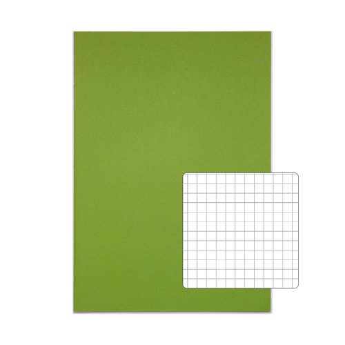 RHINO 13 x 9 A4+ Oversized Exercise Book 40 Pages / 20 Leaf Light Green 7mm Squared