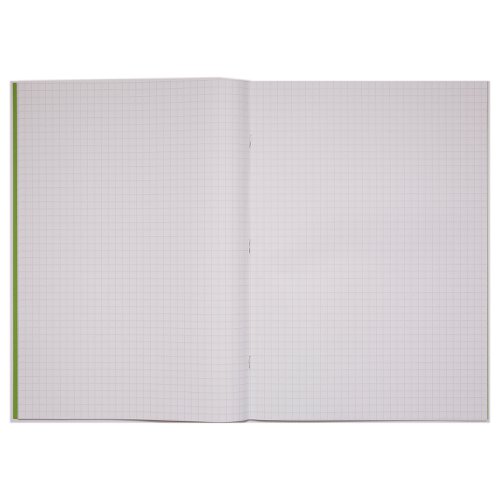 Rhino 13 x 9 A4+ Oversized Exercise Book 40 Page 7mm Squared Light Green (Pack 100) - VDU024-320-6 15301VC
