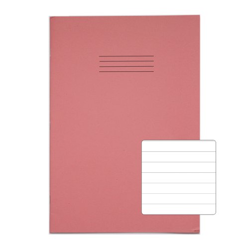 RHINO 13 x 9 A4+ Oversized Exercise Book 40 Pages / 20 Leaf Pink 12mm Lined