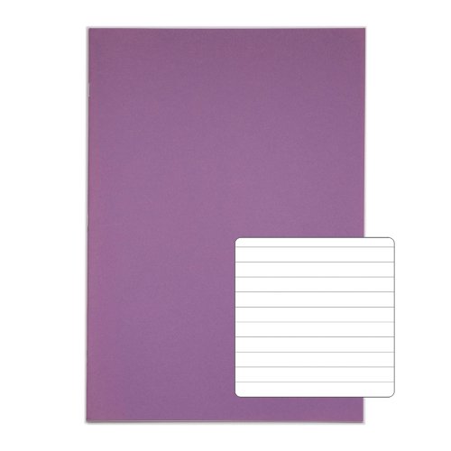Rhino 13 x 9 A4+ Oversized Exercise Book 40 Page Ruled 8mm Purple (Pack 100) - VDU024-130-4 Exercise Books & Paper 15245VC