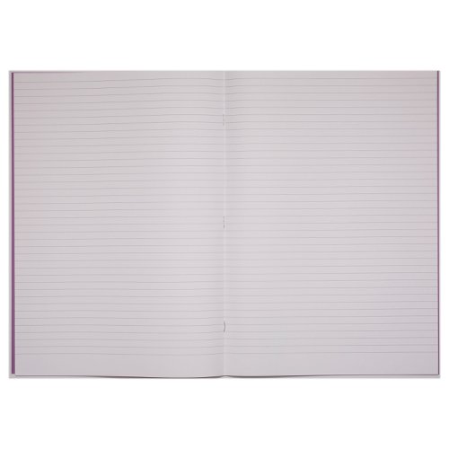 Rhino 13 x 9 A4+ Oversized Exercise Book 40 Page Ruled 8mm Purple (Pack 100) - VDU024-130-4 Exercise Books & Paper 15245VC
