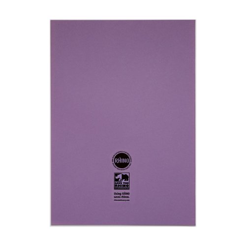 Rhino 13 x 9 A4+ Oversized Exercise Book 40 Page Ruled 8mm Purple (Pack 100) - VDU024-130-4 15245VC
