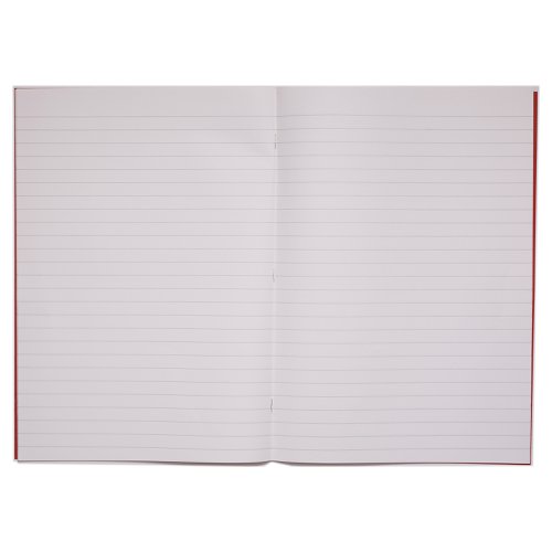 Rhino 13 x 9  A4+ Oversized Exercise Book 40 Page Feint Ruled 12mm Red (Pack 100) - VDU024-210-2 Exercise Books & Paper 14664VC