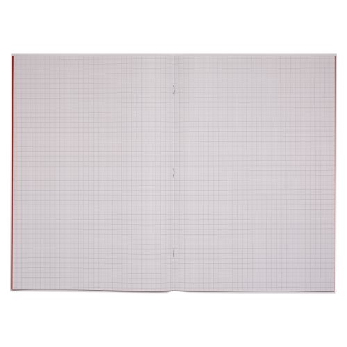 Rhino 13 x 9 A4+ Oversized Exercise Book 40 Page 7mm Squared Red (Pack 100) - VDU024-310-4 Exercise Books & Paper 15294VC