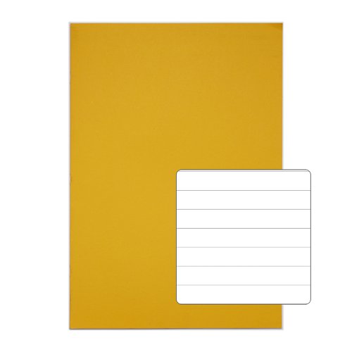 Rhino 13 x 9  A4+ Oversized Exercise Book 40 Page Feint Ruled 12mm Yellow (Pack 100) - VDU024-200-0