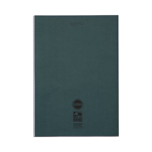 68065VC - Rhino A4 Plus Exercise Book Dark Green Ruled 80 page (Pack 50) VDU080-227