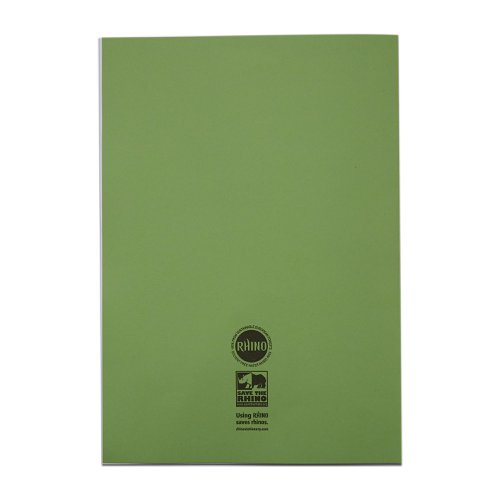 RHINO 13 x 9 Oversized Exercise Book 80 Page, Light Green, B (Pack of 50)