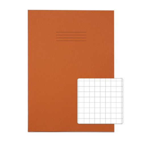 RHINO 13 x 9 A4+ Oversized Exercise Book 80 Pages / 40 Leaf Orange 10mm Squared