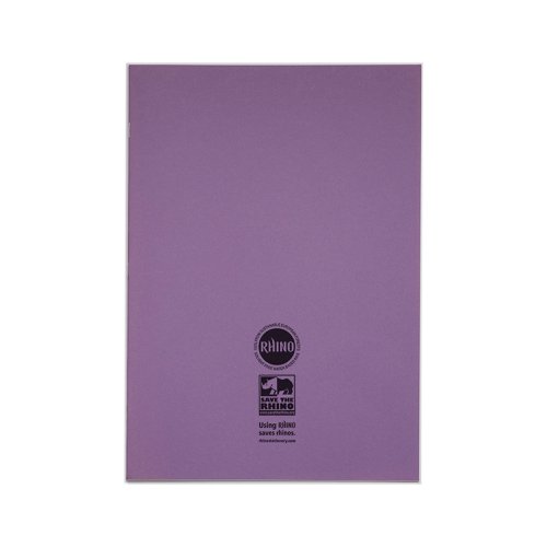 RHINO 13 x 9 Oversized Exercise Book 80 Page, Purple, F8M (Pack of 10)
