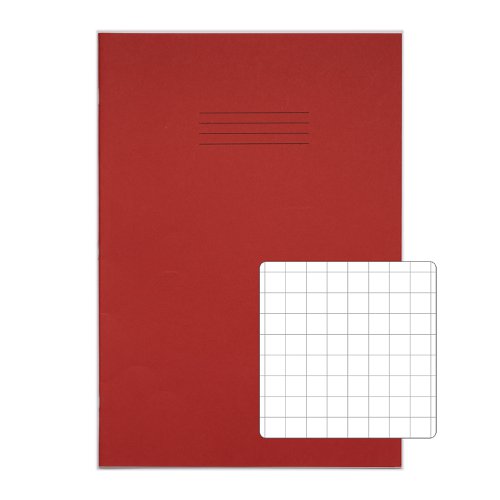 68093VC - Rhino A4 Plus Exercise Book Red S10 Squared 80 Page (Pack 50) VDU080-301
