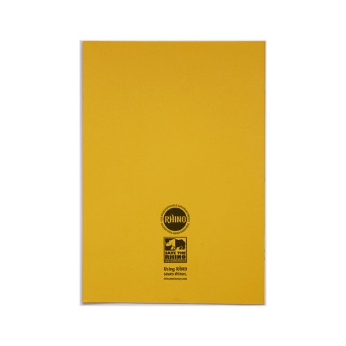 Rhino A4 Plus Exercise Book Yellow Ruled 80 page (Pack 50) VDU080-243 Exercise Books & Paper 68058VC