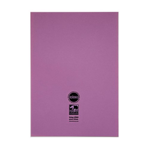 RHINO 13 x 9 Oversized Exercise Book 48 Page, Purple, B (Pack of 50)