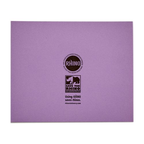 RHINO 6.5 x 8 Handwriting Book 32 Pages / 16 Leaf Purple Narrow-Ruled 4mm Lines Centred on 15mm Lines