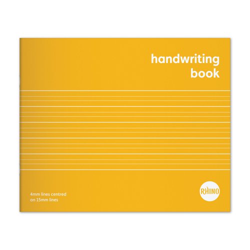 RHINO Education 6.5 x 8 Handwriting Book 32 Pages / 16 Leaf Narrow-Ruled 4mm Lines Centred on 15mm Lines