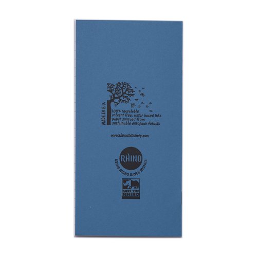 RHINO 8 x 4 Vocabulary Notebook 32 Page, Light Blue, F8 (Pack of 100)