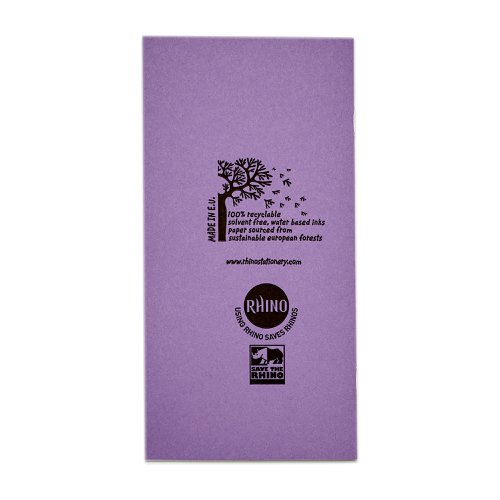 610132 Notebook 8mm Ruled Centre Margin 205X102mm Purple 32 Page Pack Of 100 Nb005122 3P