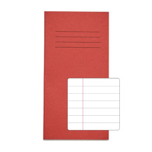 Rhino 8 x 4 Exercise Book 32 Page Ruled 12mm Feint Lines F12 Red (Pack 100) - VNB005-96-0 Victor Stationery