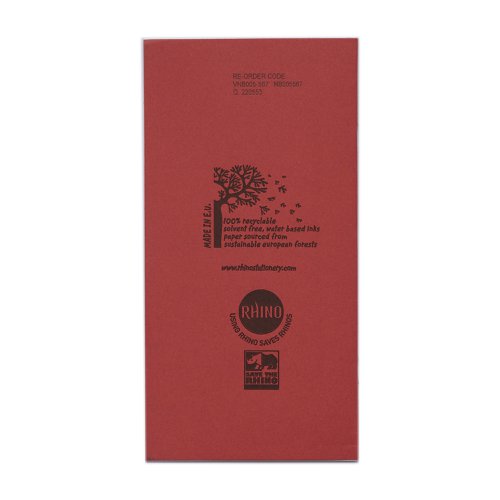 RHINO 8 x 4 Exercise Book 32 Pages / 16 Leaf Red 8mm Lined