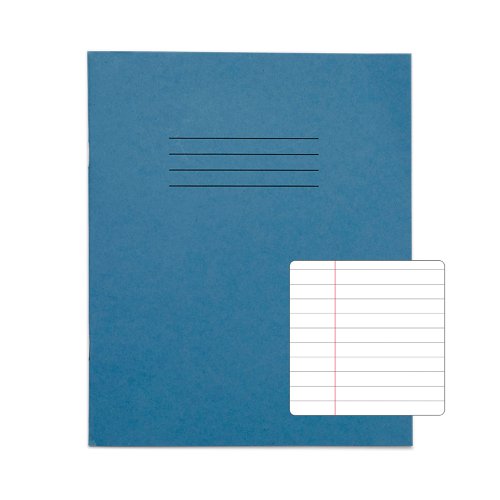 Rhino Exercise Book 8mm Ruled Margin 205X165mm Blue 32 Page Pack Of 100 Ex142194 3P