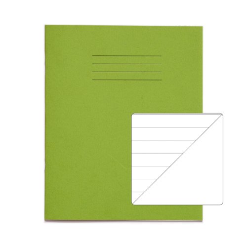 RHINO 8 x 6.5 Exercise Book 32 Pages / 16 Leaf Light Green 12mm Lined with Margin