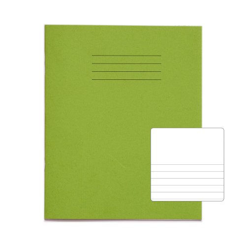 Rhino Project Book Top Blank Bottom 8mm Ruled 205X165mm Green 32 Page Pack Of 100 Pw02513 3P